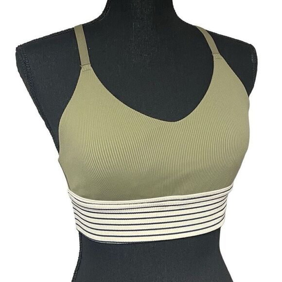 Aerie Sage Green Offline Ribbed Scoop Sports Bra - Picture 1 of 8